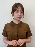 顔周りレイヤーカットくびれヘアミルクティーベージュカラー韓国