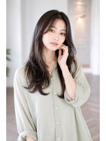 バグズ ヘアデザイン 桔梗が丘店(Baguz HAIR DESIGN) 韓国風ロングレイヤー艶ショコラグレージュ小顔シースルーバング