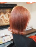 #オレンジカラー#ボブヘア#イルミナカラー