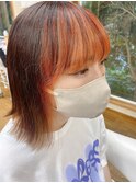 オレンジインナーカラー