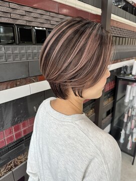 デザインサロンリア(design salon Lia) バレイヤージュ/ショート/ピンクミルクティー