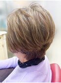 30代40代大人可愛い3Dカラーハイライトミルクティーベージュ