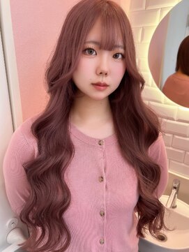 ミミヘアーガーデン(mimi hair garden) ピンクベージュ/韓国巻き/顔まわりレイヤー