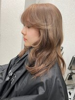 天神美容室&nbsp;【KASUMI天神美容室】赤みなしベージュ×海外レイヤー