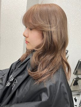 天神美容室 【KASUMI天神美容室】赤みなしベージュ×海外レイヤー