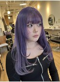 ハッシュカット/ブリーチ/パープル/レイヤーカット