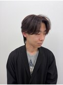 センターパート ニュアンスパーマ ピンクブラウン