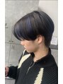 タブーオー(TABOO.O)&nbsp;韓国風センターパート×青メッシュ