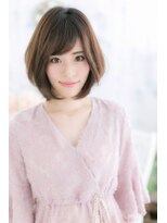 ミック ヘアアンドメイク アップ 駒込店(miq Hair&Make up) 前下がりで小顔フェミニン♪艶カラーひし形ショート
