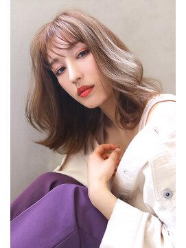 ブラン 栄(Blanc) 【Blanc/栄】ミストバング＿グレーベージュ＿ホワイトアッシュ