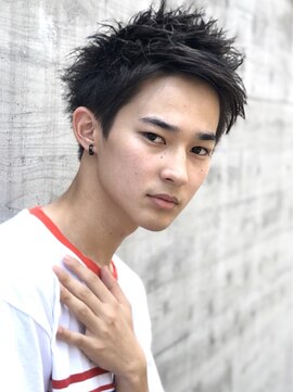 サク 田町芝浦(Sac.) アップバング黒髪ショート　メンズ