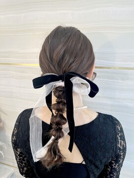 エルバイラビス 大宮(elu by lovis) 《Ami》編みおろしヘアアレンジ/結婚式/お呼ばれ/ヘアセット