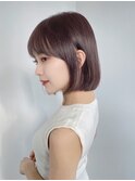 韓国風ボブ艶カラー前下がり似合わせフェイスレイヤー