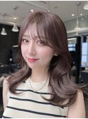 韓国ヘア/レイヤーカット/透け感/透明感ベージュ/谷町四丁目