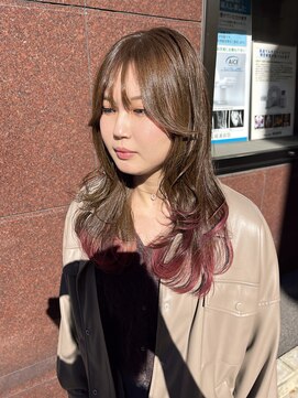 シー ヘアデザイン(see hair design) ash beige × pink