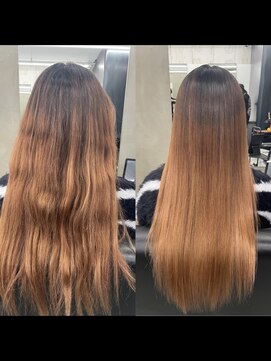 ジーニーホリエ(Geniee horie) ブリーチ毛に縮毛矯正