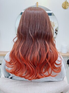 シアエミュー 新越谷店(SHEER emu) オレンジグラデーション