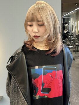 ソル ジングウマエ(SOL JINGUMAE) mayu指名//ミルクティーベージュエンドカラーピンクレイヤー