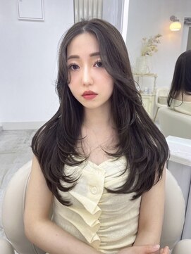 ユイマァル 岡山店(YUIMARL) 韓国風レイヤーカット×オリーブブラウン