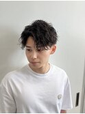 ホワイトメッシュ/ツイスト/ツイスパ/パーマ/メンズ/眉毛