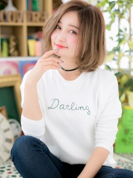カバーヘア ブリス 志木南口駅前店(COVER HAIR bliss) かきあげバングイヤリングカラー小顔ミニボブc7志木20代30代40代