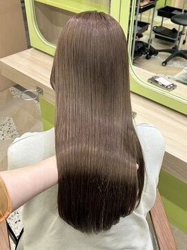 イオエ 西梅田(ioe) ブリーチなしカラー/髪質改善/ミルクティーベージュ/小顔ヘア