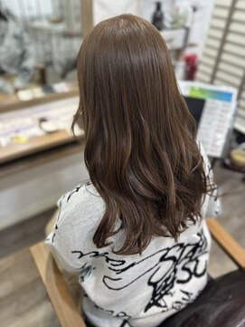 ラウラアンドロー(LAURA&RO) ブリーチなしダブルカラーココアブラウンミディアムロング