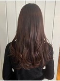 巻き髪ロング 透明感カラー ナチュラルブラウン