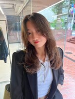 ノラ ギンザ(NORA GINZA)&nbsp;酸性ストレートパーマグレージュベージュロングレイヤーカット