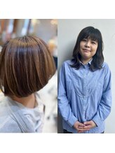 【平林 有沙】×【白髪ぼかしハイライト】