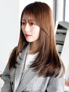 エインアンリー 明治神宮前(AIN.ANLY.) ☆ホワイトグレージュミニウルフデジタルパーマチェリーブラウン