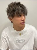 メンズマッシュブリーチカラーブロンドカラーハイライトカラー
