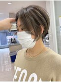 くびれショートボブ40代50代グレイカラー白髪染め白髪ぼかし