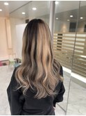 エクステ　シールエクステ　ロング　ハイライト