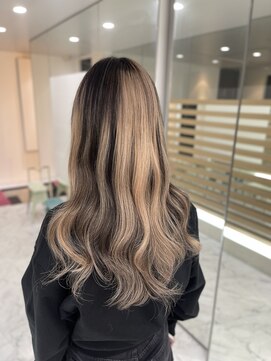 エクステ　シールエクステ　ロング　ハイライト