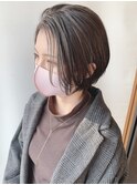 ナチュラルハイライト人気耳掛けショートボブ