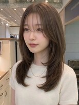 プラグ バイ ネオリーブ(plug by neolive)&nbsp;ピンクベージュ×前髪×髪質改善[髪質改善/縮毛矯正/韓国]T