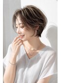 ショートボブ/大人女性/グレージュ/白髪ぼかし/脱白髪染め