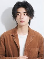 アース オーセンティック 関内店(EARTH Authentic) 爽やかセンターパートメンズウルフカット無造作パーマ