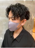 メンズマッシュパーマ波巻ツイストスパイラルパーマ札幌大通