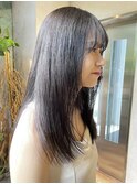 【December】就活カラー×ブリーチなし透明感グレージュカラー