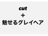 【魅せるグレイヘア】カットカラー＋白髪染め落としorぼかしハイライト¥15000