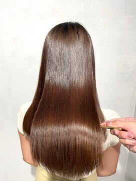 ノク(nok) 髪質改善トリートメント_グレーベージュレイヤーロング