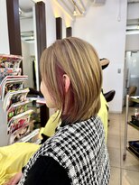 ヘアアーク(HAIR arc) ハイトーンカラー#インナーカラー#くすみベージュ#ブリーチ