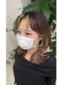 韓国ミディアムレイヤー＋インナーカラーWカラー 外巻き