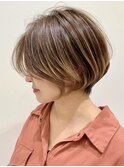 大人ショート /ショートボブ /絶壁解消 /くせ毛 /イメチェン