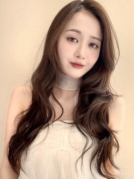 ミンクス 銀座店(MINX) 【MINX】くびれヘアアプリコットオレンジハイライトカラー_銀座