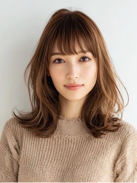 レリーオーファ 六甲(RelyOfa) 外ハネミディ×明るい白髪染め[六甲/髪質改善/白髪ぼかし]