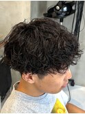 調布メンズカット刈り上げマッシュシャドウパーマ強め30代