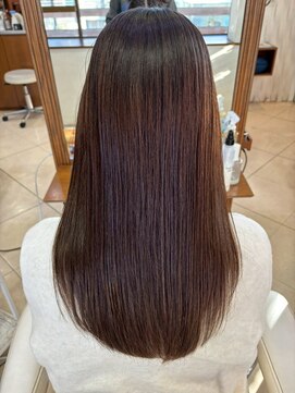 艶髪/モカグレージュ/ロング/レイヤーカット
